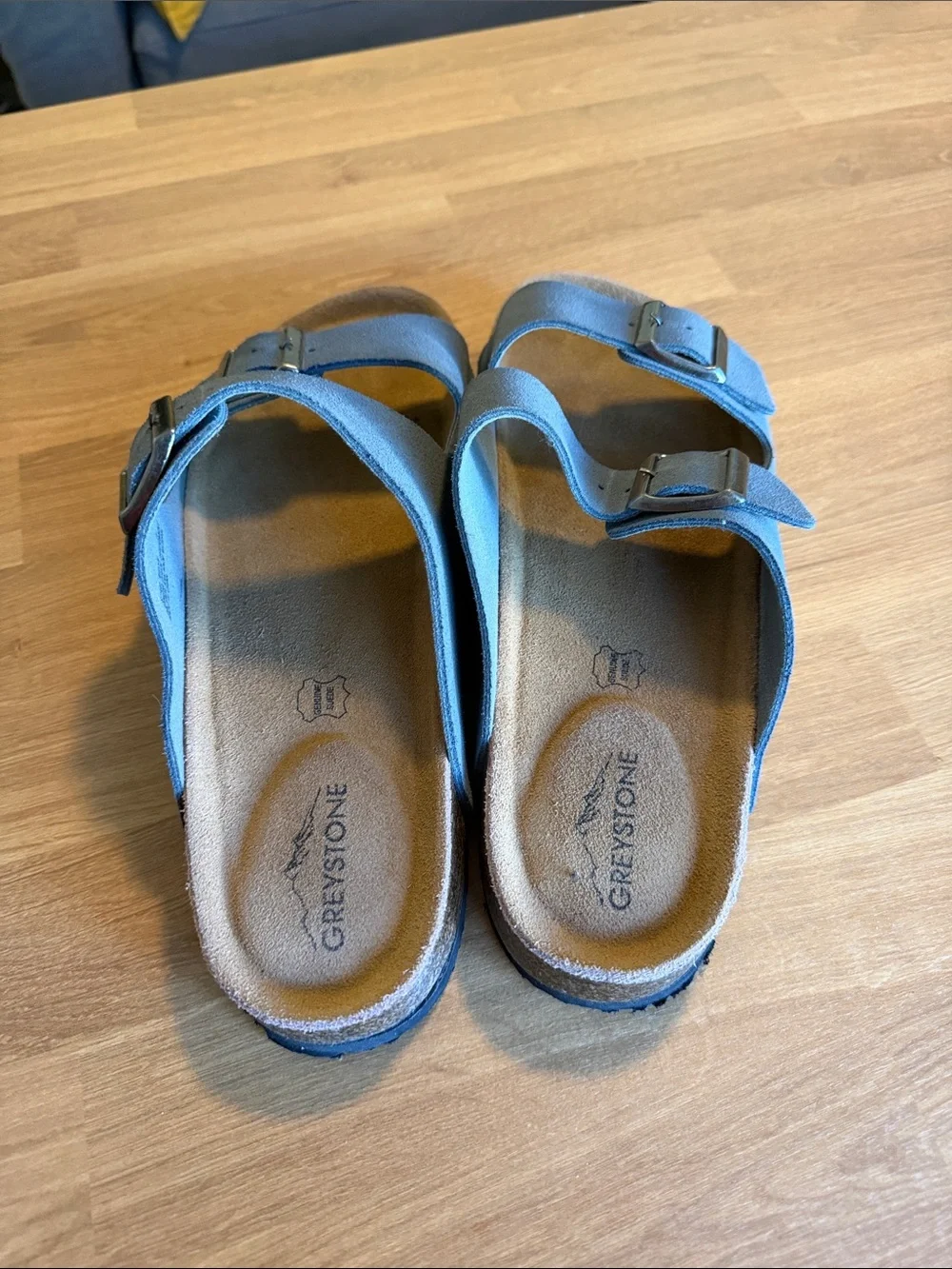 Men’s Blue Double-Buckle Slide Sandals size 10